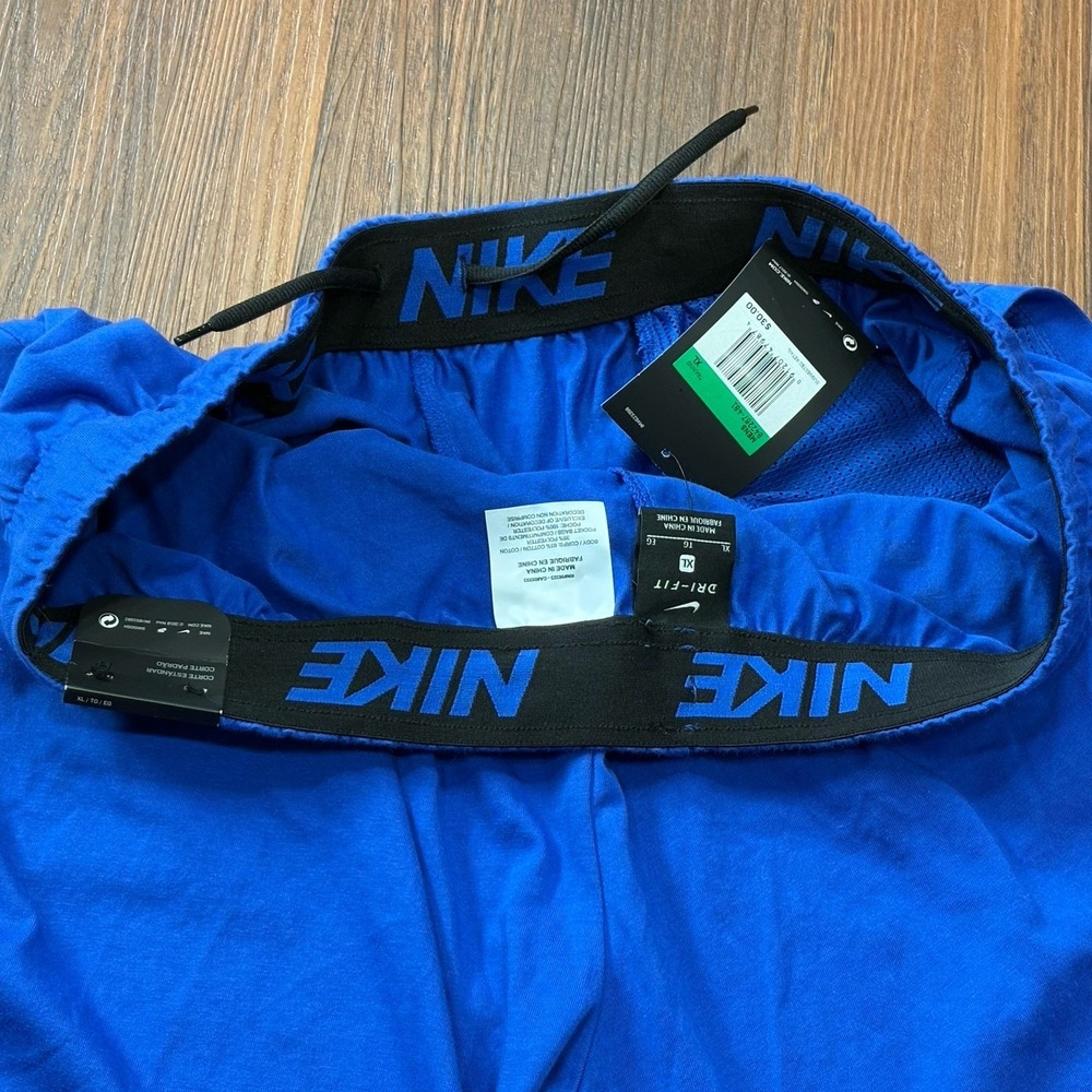Nike Athletic Shorts Dri Fit Mens XL Blue Drawstring Basketball Gym Workout NWT - Picture 10 of 11